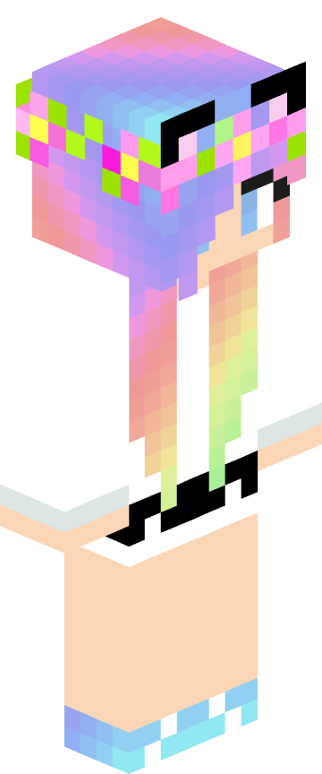 Скин для Minecraft крутые — Радужные волосы