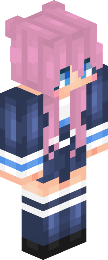 Скин для Minecraft аниме — Розовые волосы