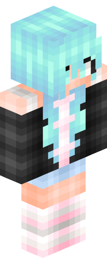 Скин для Minecraft аниме — Бирюзовые волосы и розовый