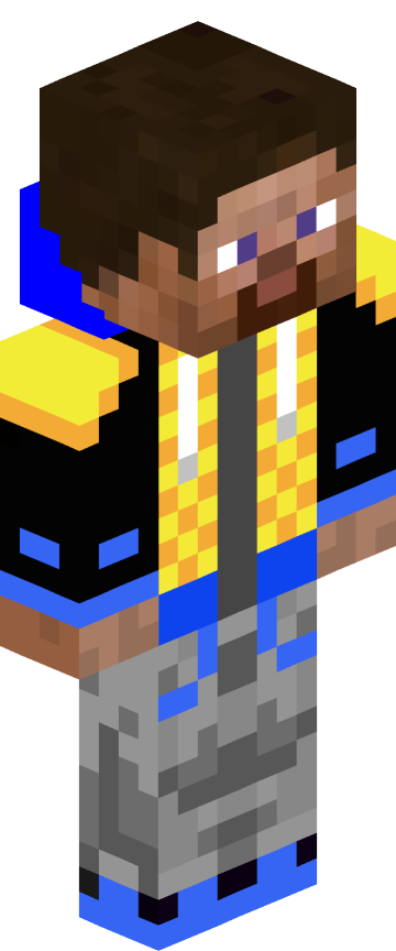 Скин для Minecraft синие — Жёлто-синяя куртка