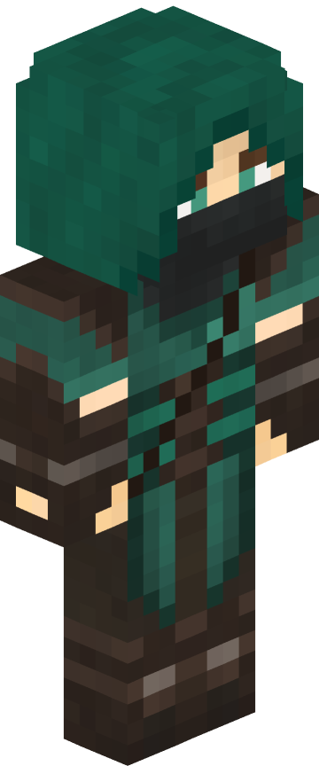 Скин для Minecraft синие — Бирюзовый капюшон