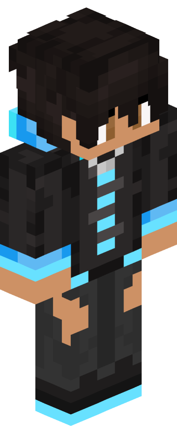 Скин для Minecraft необычные — Тёмный с синим неоном
