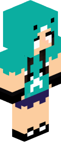 Teal Anime Minecraft Skin